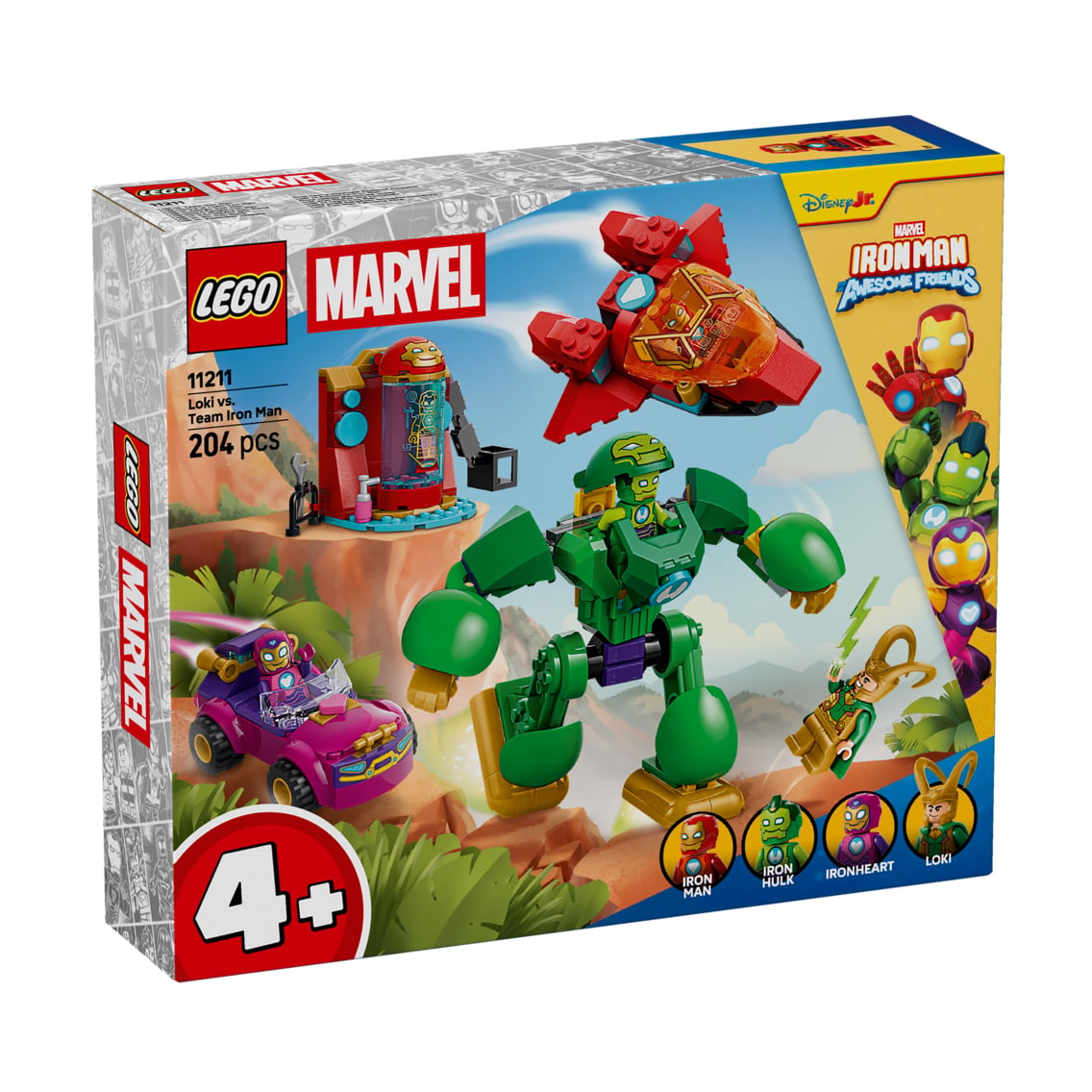 Конструктор LEGO Disney Marvel Локі проти команди Залізної Людини, 204 деталі, від 4 років (11211)